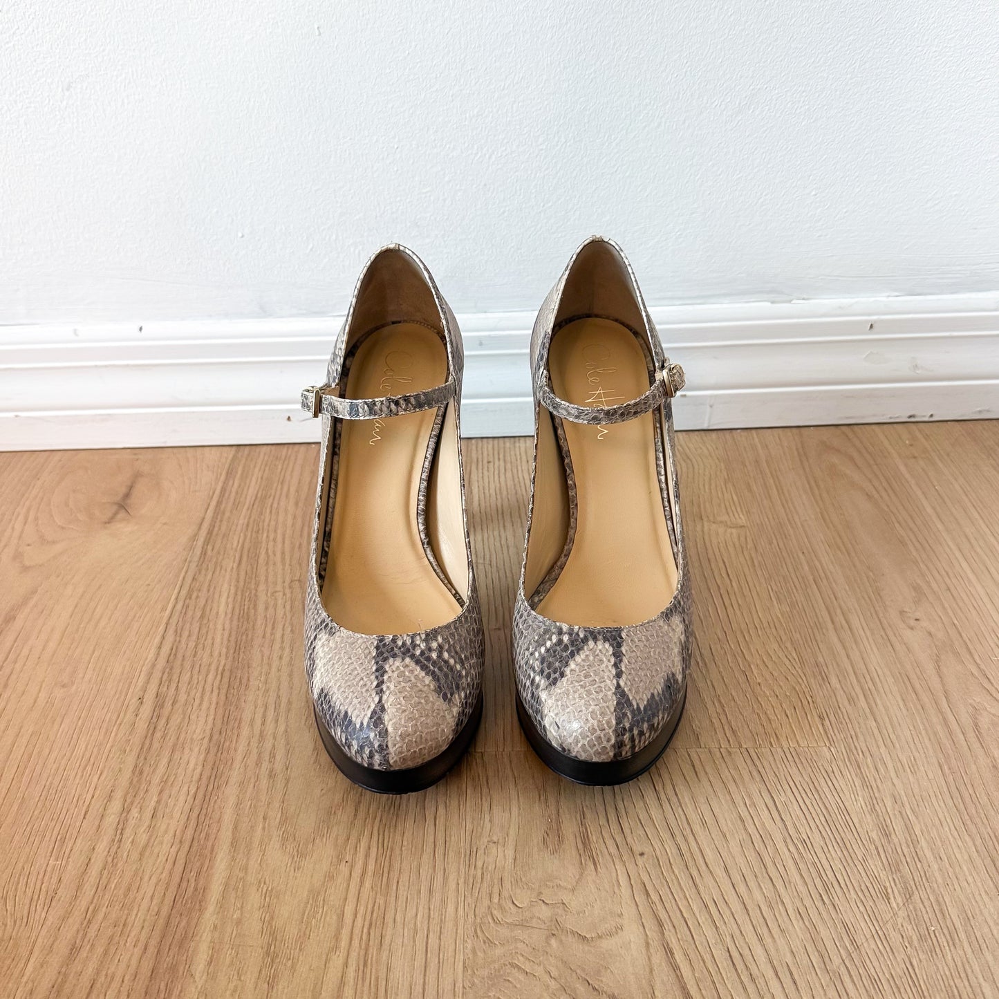 Y2K Cole Haan Snakeskin Mary Jane Pumps / SZ 8.5