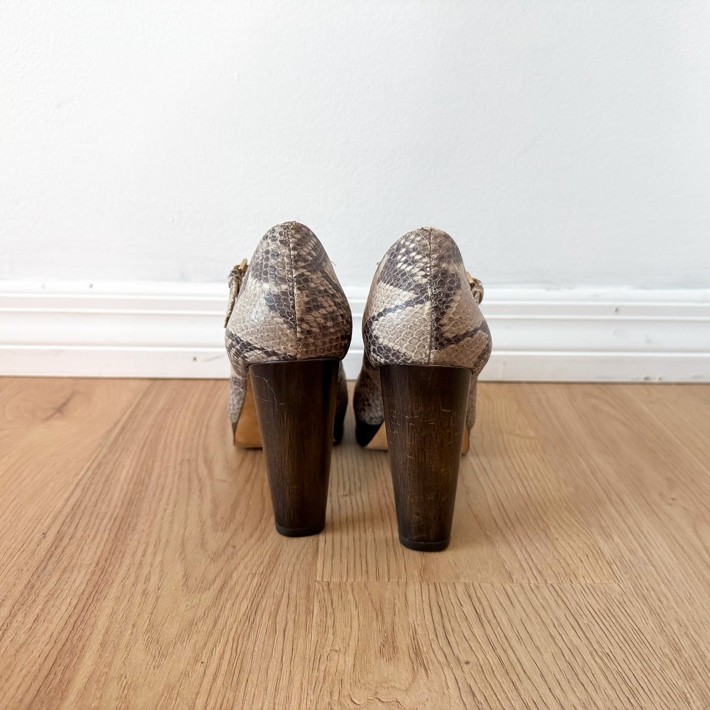 Y2K Cole Haan Snakeskin Mary Jane Pumps / SZ 8.5