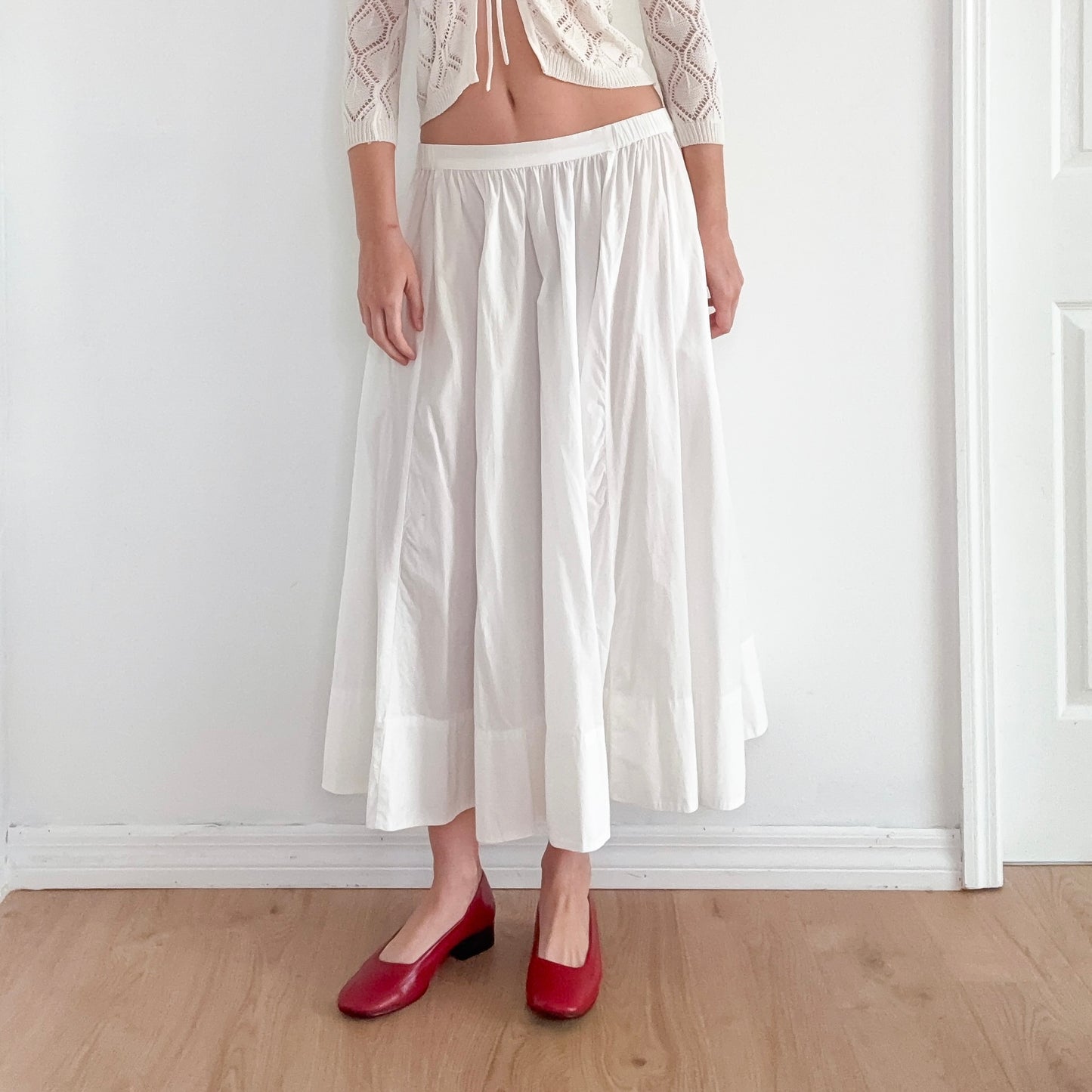 Free People White Cotton Maxi Skirt / SZ S-L