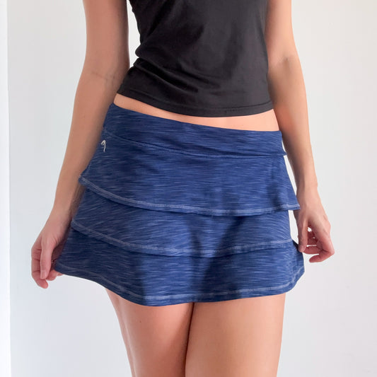 Y2K Dark Blue Tiered Tennis Skirt / SZ M-L