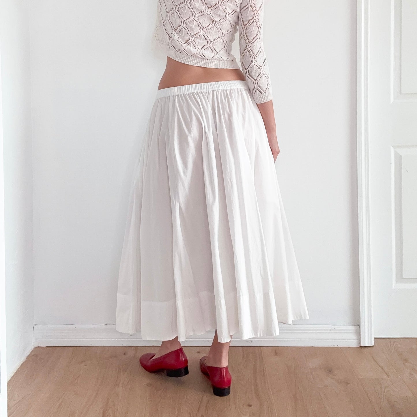 Free People White Cotton Maxi Skirt / SZ S-L