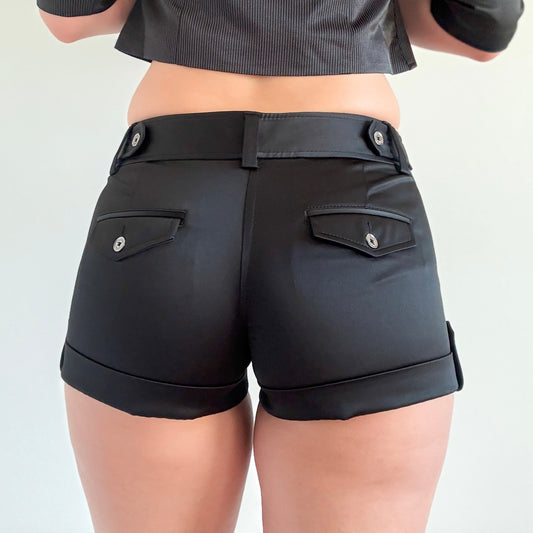 Y2K Black Satin-y Shorts / SZ 4