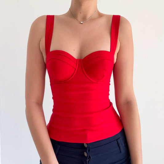 Y2K Guess Cherry Red Bustier / SZ XS
