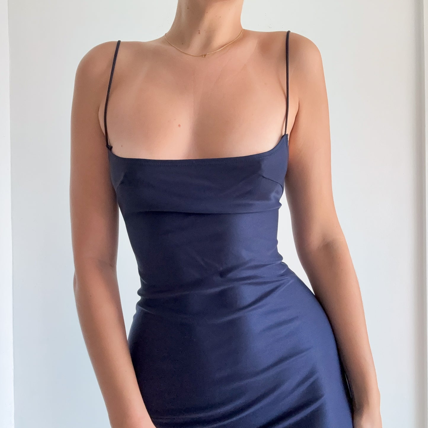 Y2K Navy Low Back Mini Dress / SZ S