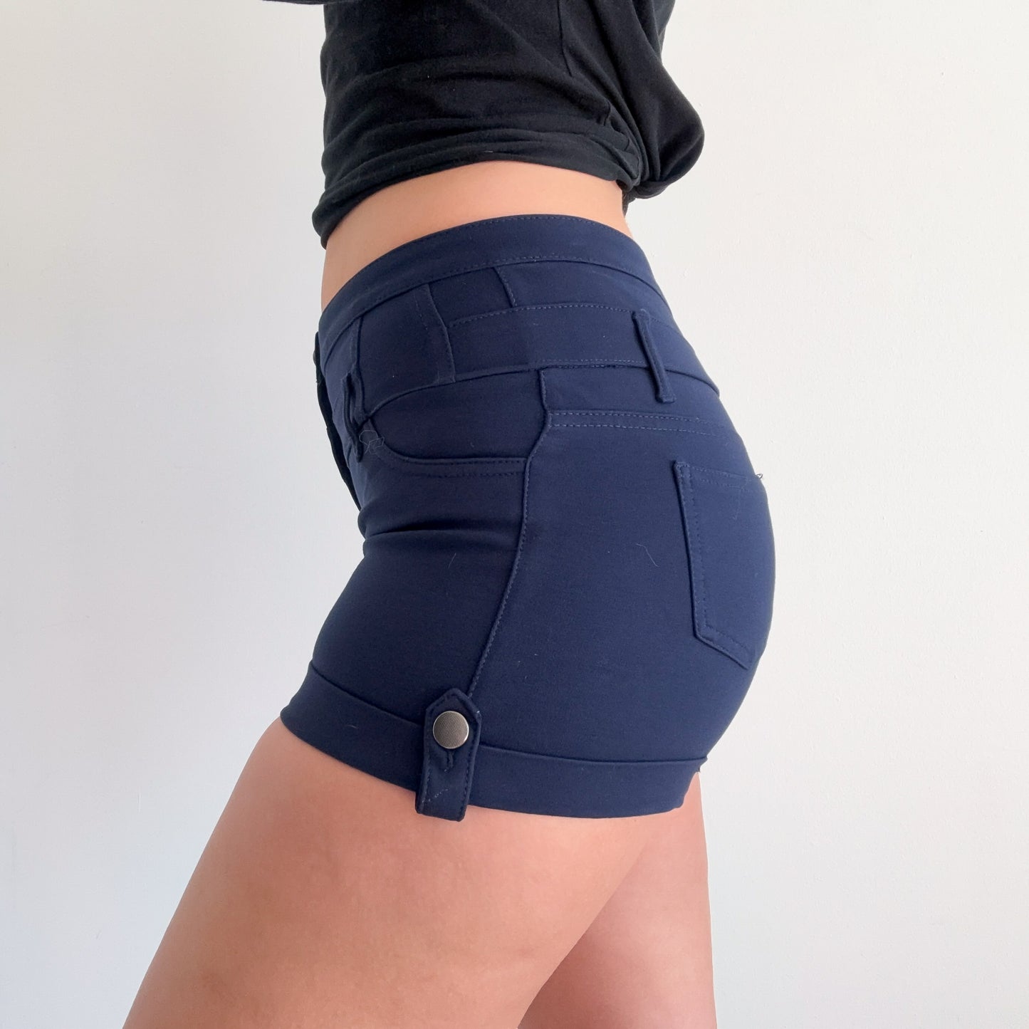 Y2K Navy Stretch Hot Shorts / SZ M