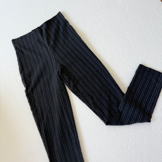 90's Dark Grey & Black Striped Cropped Pants / SZ 4-6