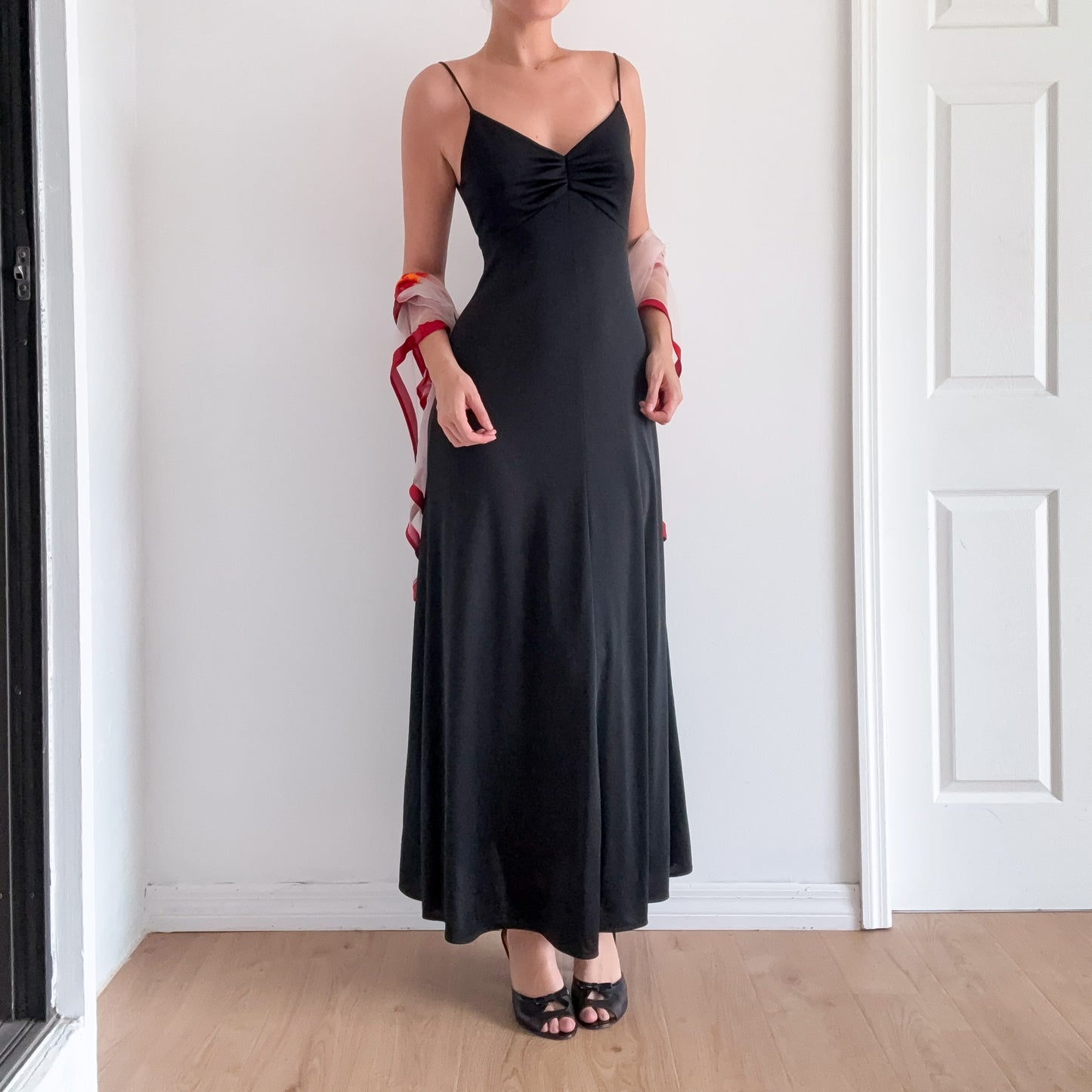 70's Black Gown / SZ S-M