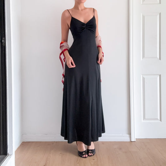 70's Black Gown / SZ S-M