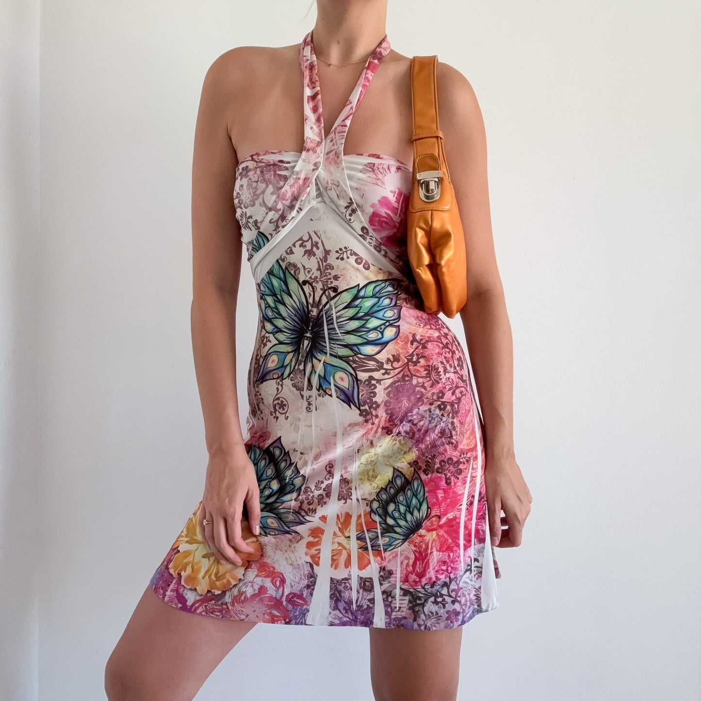 Y2K Pink Multicolor Printed Mini Dress / SZ S-M