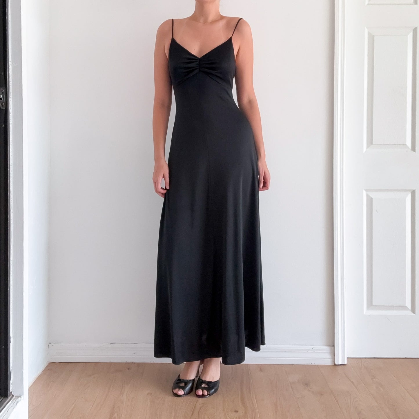 70's Black Gown / SZ S-M