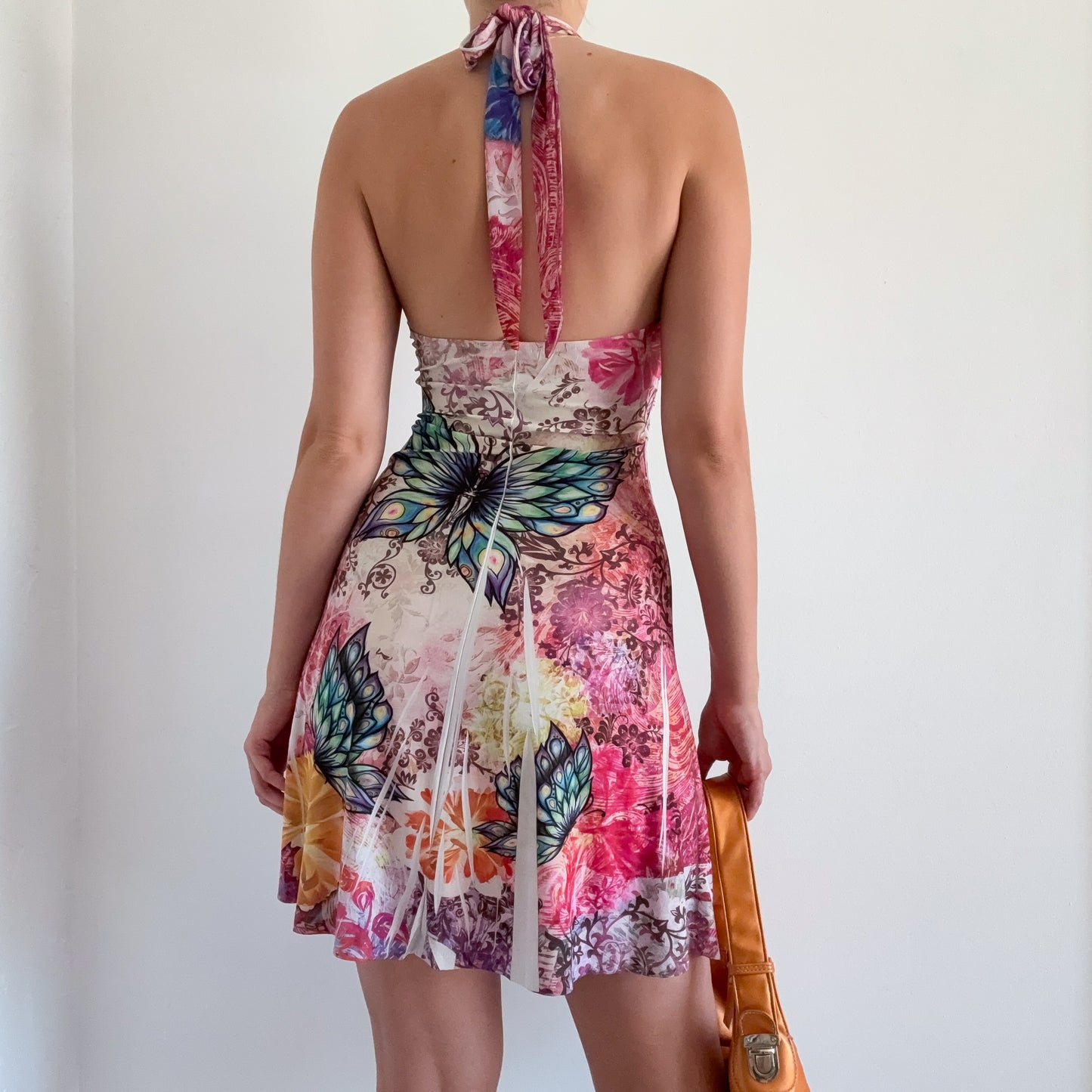 Y2K Pink Multicolor Printed Mini Dress / SZ S-M