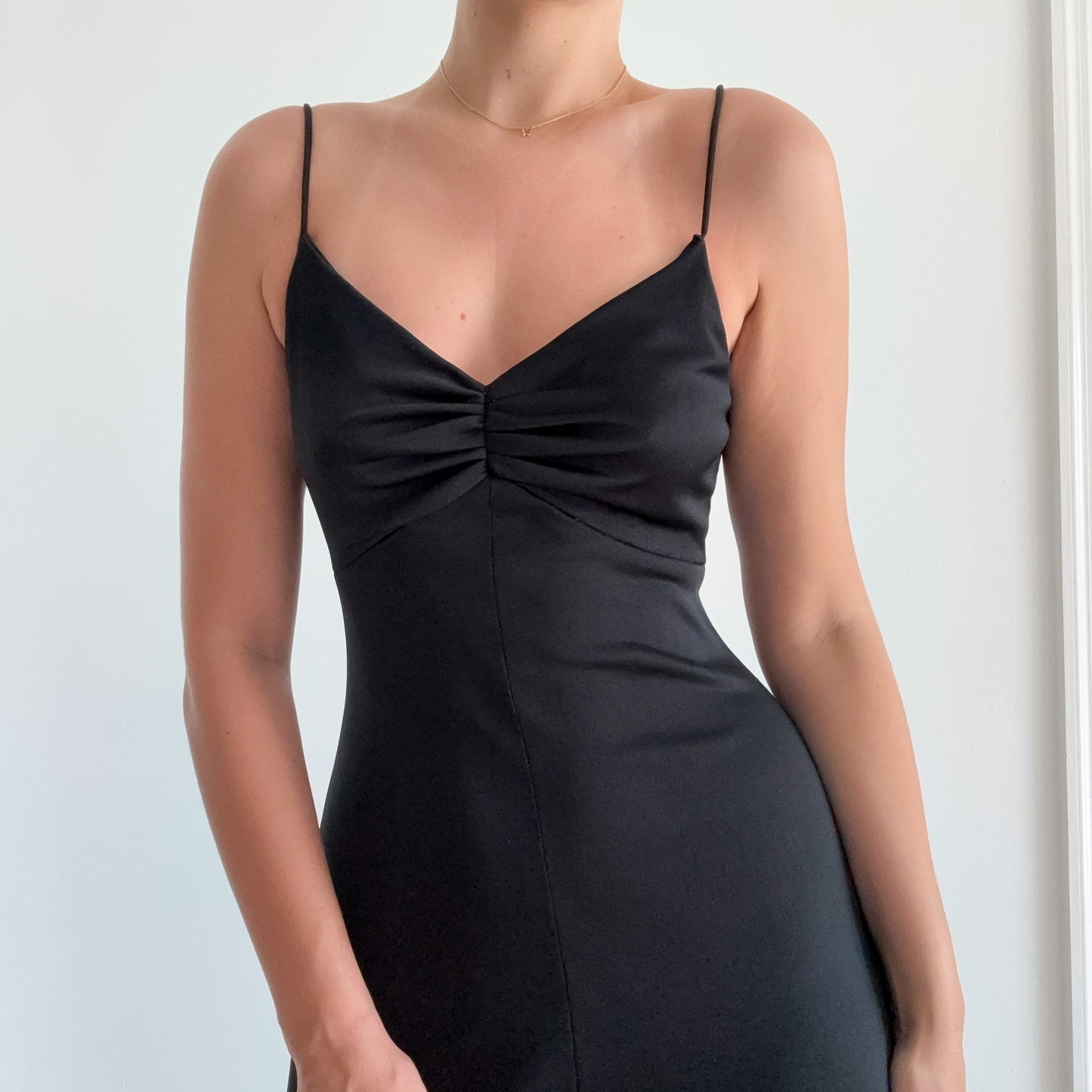 70's Black Gown / SZ S-M