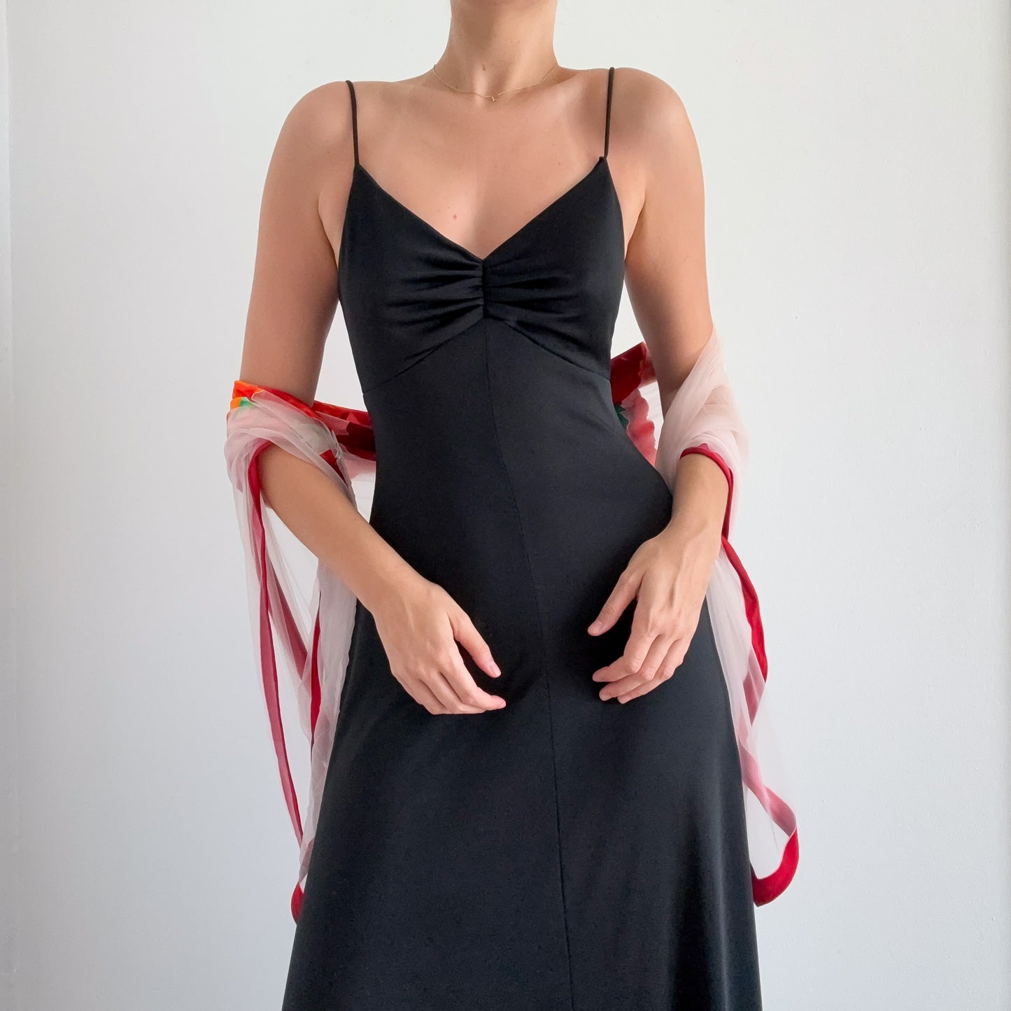 70's Black Gown / SZ S-M