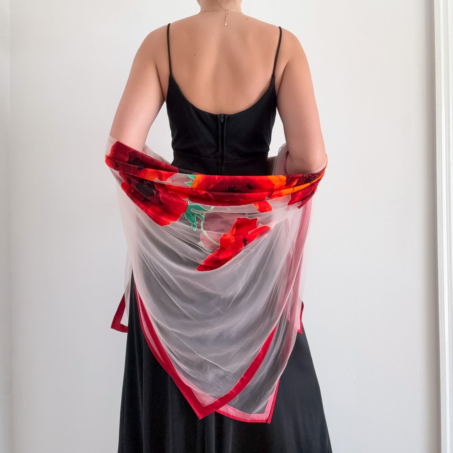 Y2K Red & Orange Poppy Scarf