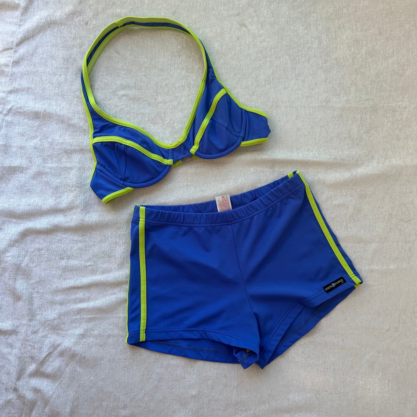 Y2K Cornflower & Lime Shorts Bikini / SZ M