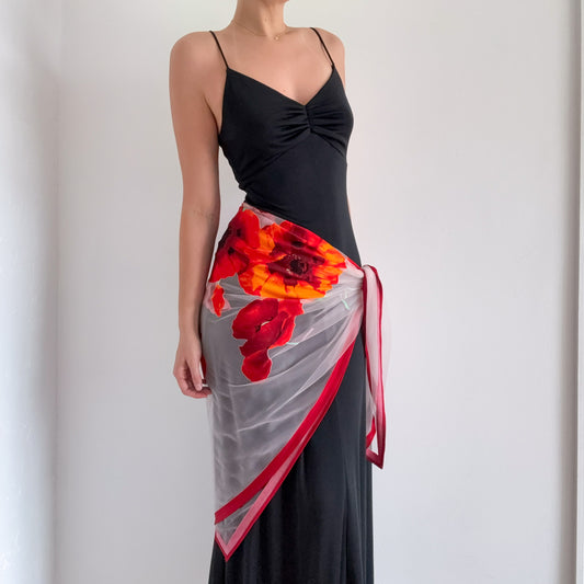 Y2K Red & Orange Poppy Scarf