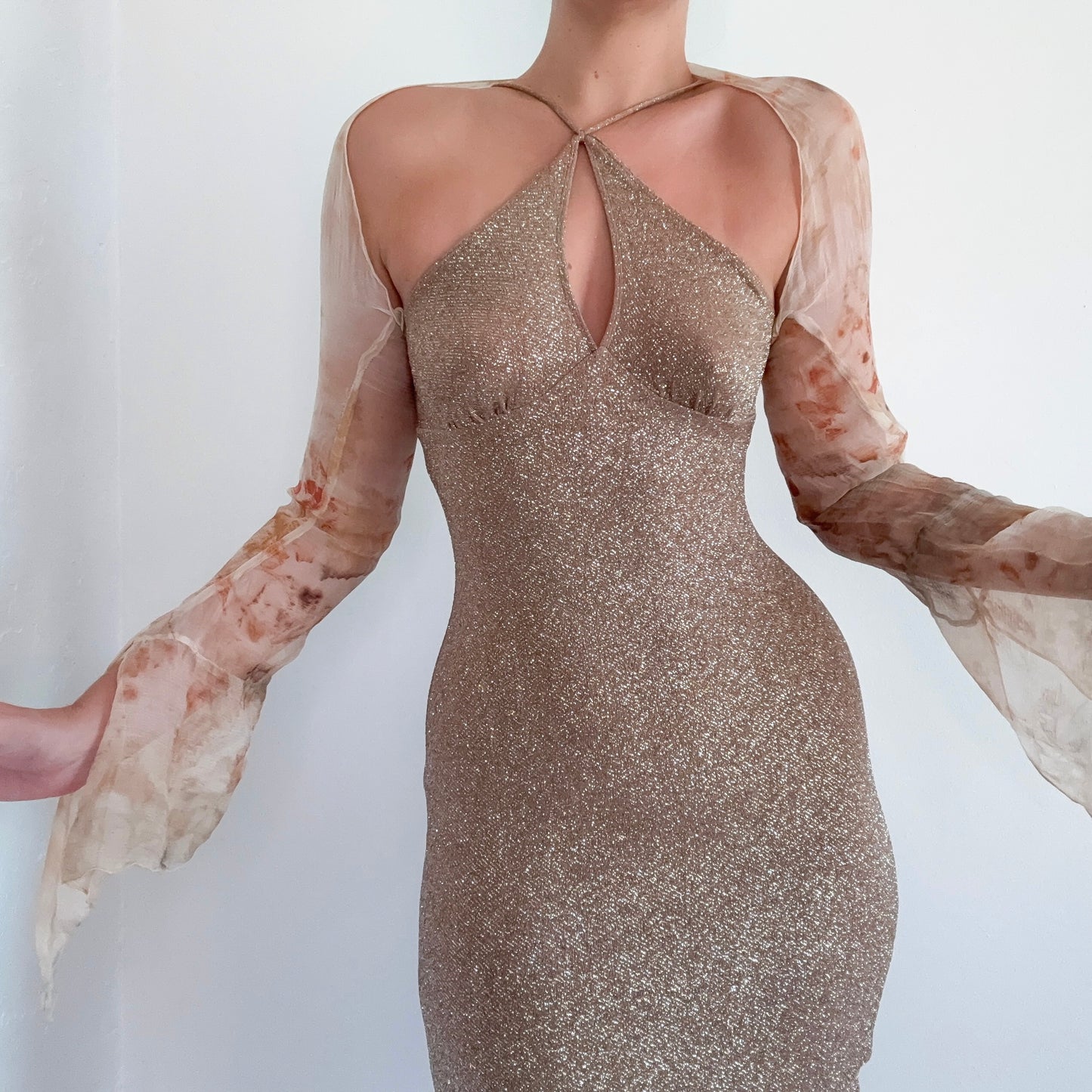 Hand-Dyed Cream Silk Shrug / SZ S