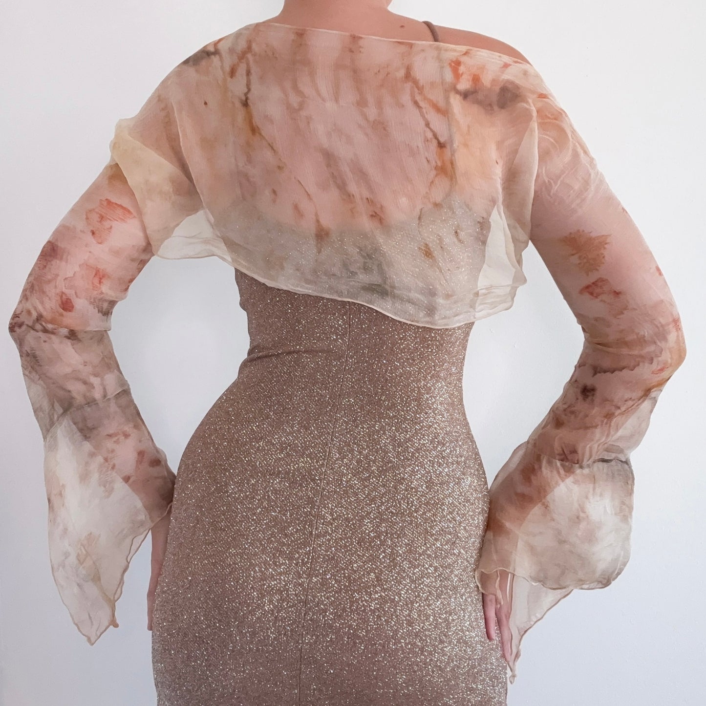 Hand-Dyed Cream Silk Shrug / SZ S