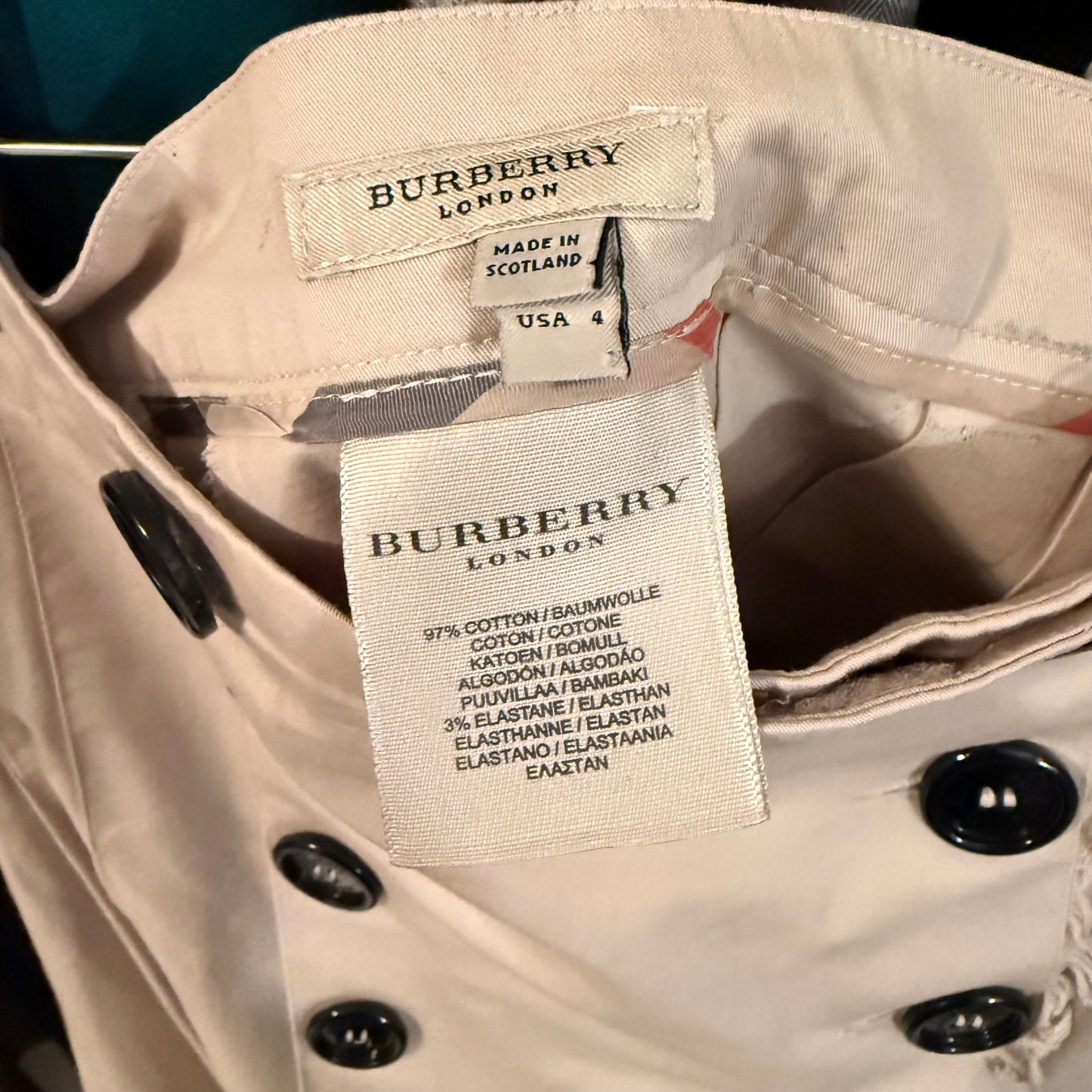 Burberry Khaki Pleated Mini Skirt / SZ M/L