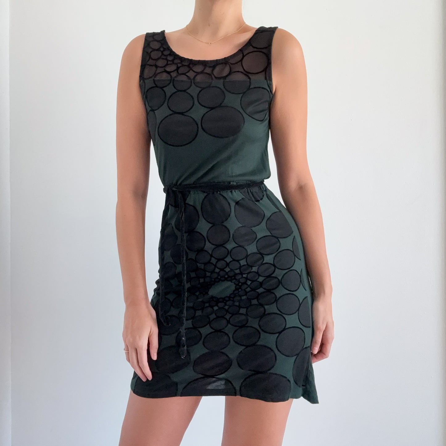 Y2K Desigual Emerald Dot Mini Dress / SZ S
