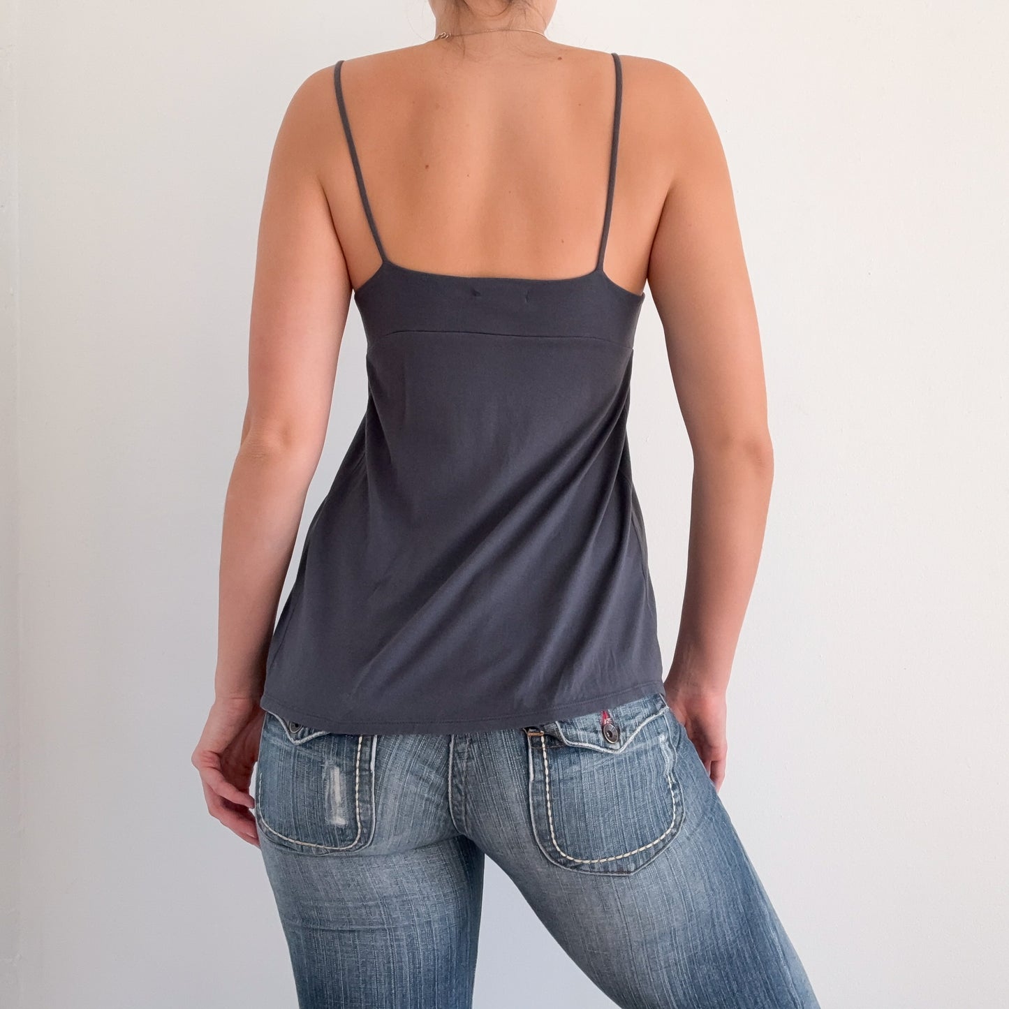 Y2K Grey & Slate Blue Tunic Tank / SZ S