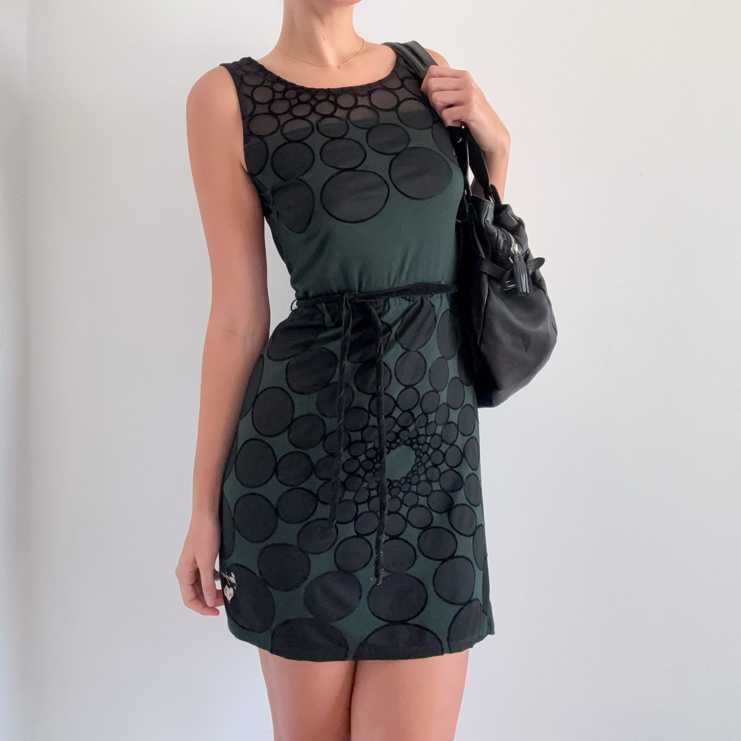 Y2K Desigual Emerald Dot Mini Dress / SZ S