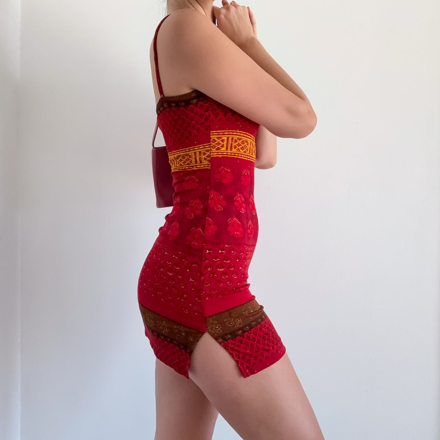 90's Rampage Red Printed Mini Dress / SZ S