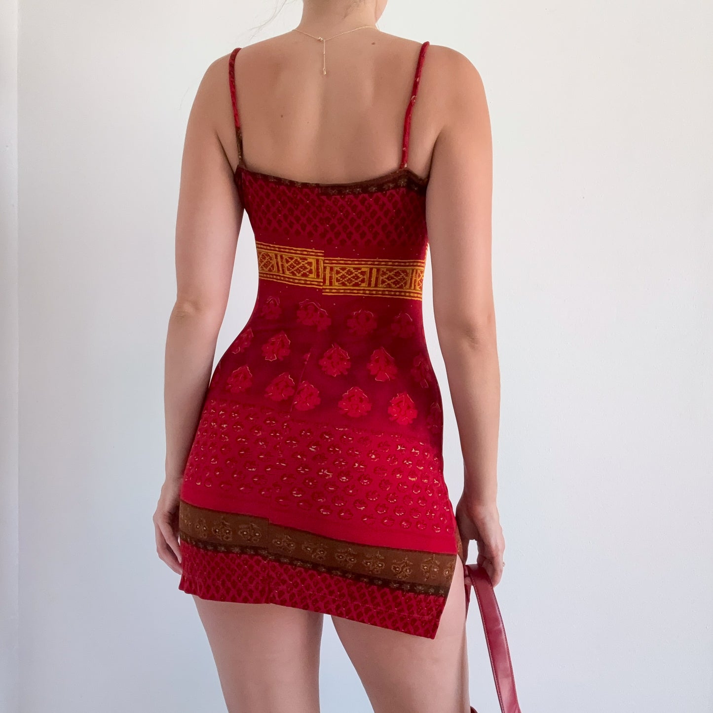 90's Rampage Red Printed Mini Dress / SZ S