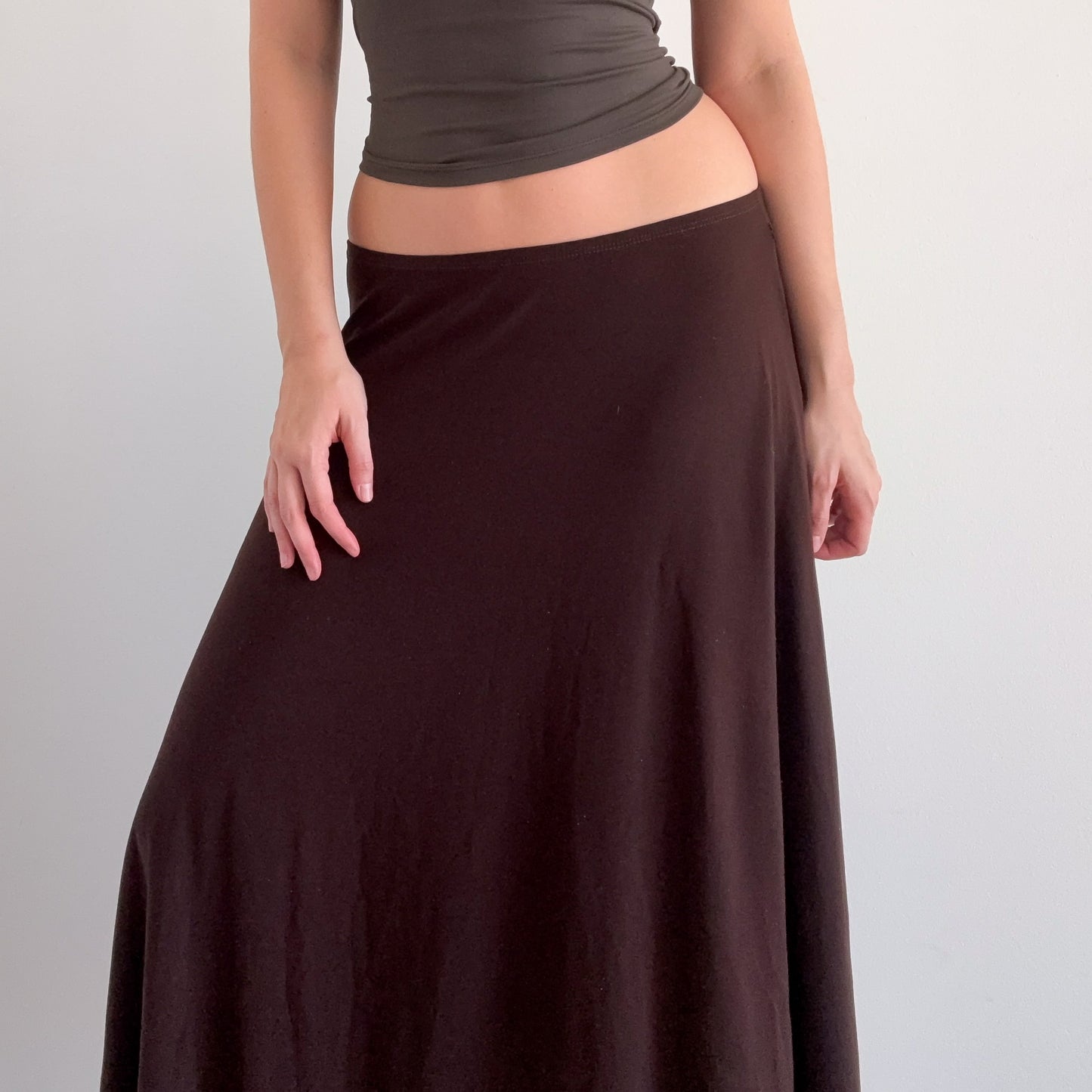 Y2K Brown Midi Skirt / SZ M-L