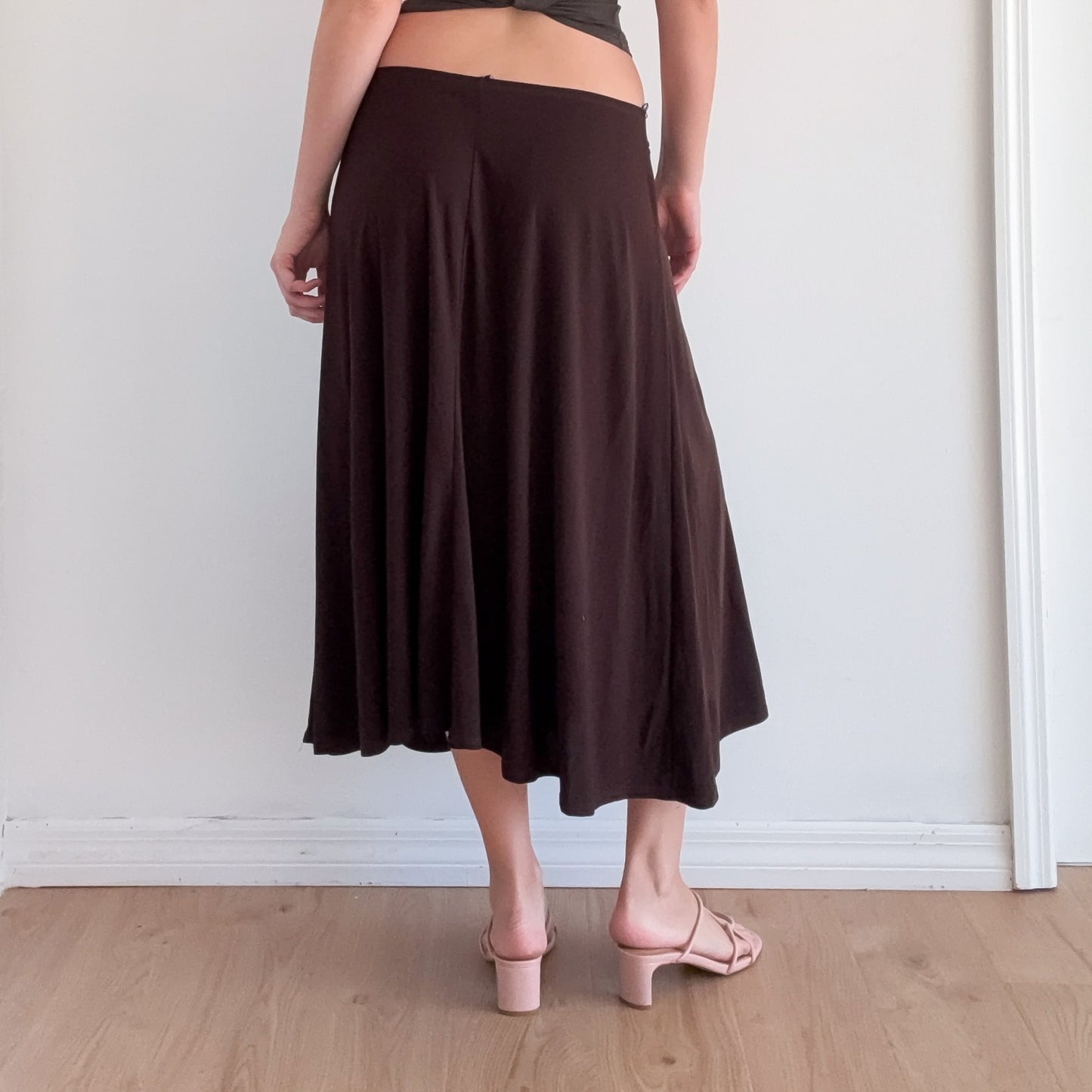 Y2K Brown Midi Skirt / SZ M-L