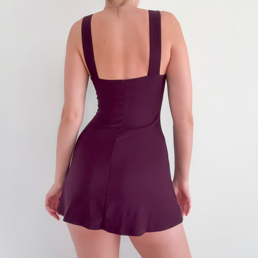 90's Plum Slinky Mini Dress / SZ XS-S