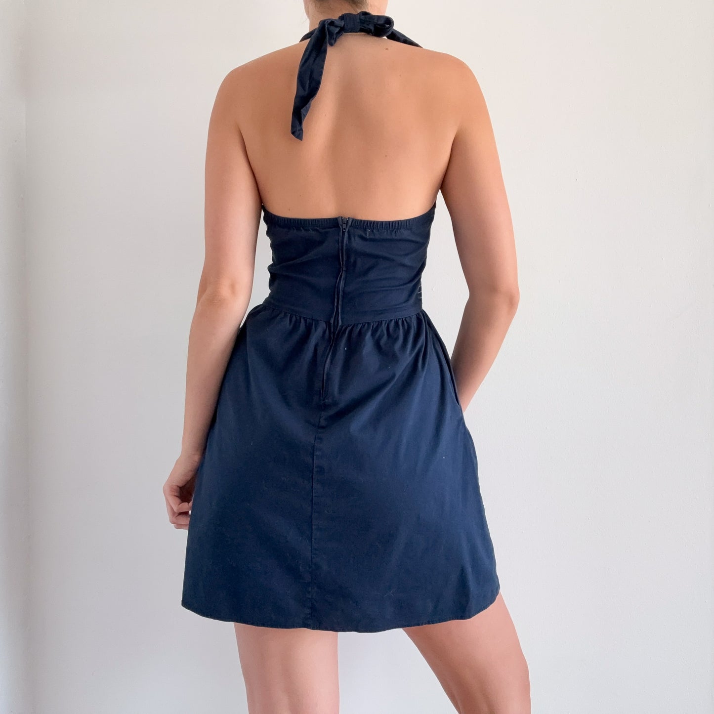Y2K Navy Contrast Nautical Mini Dress / SZ S