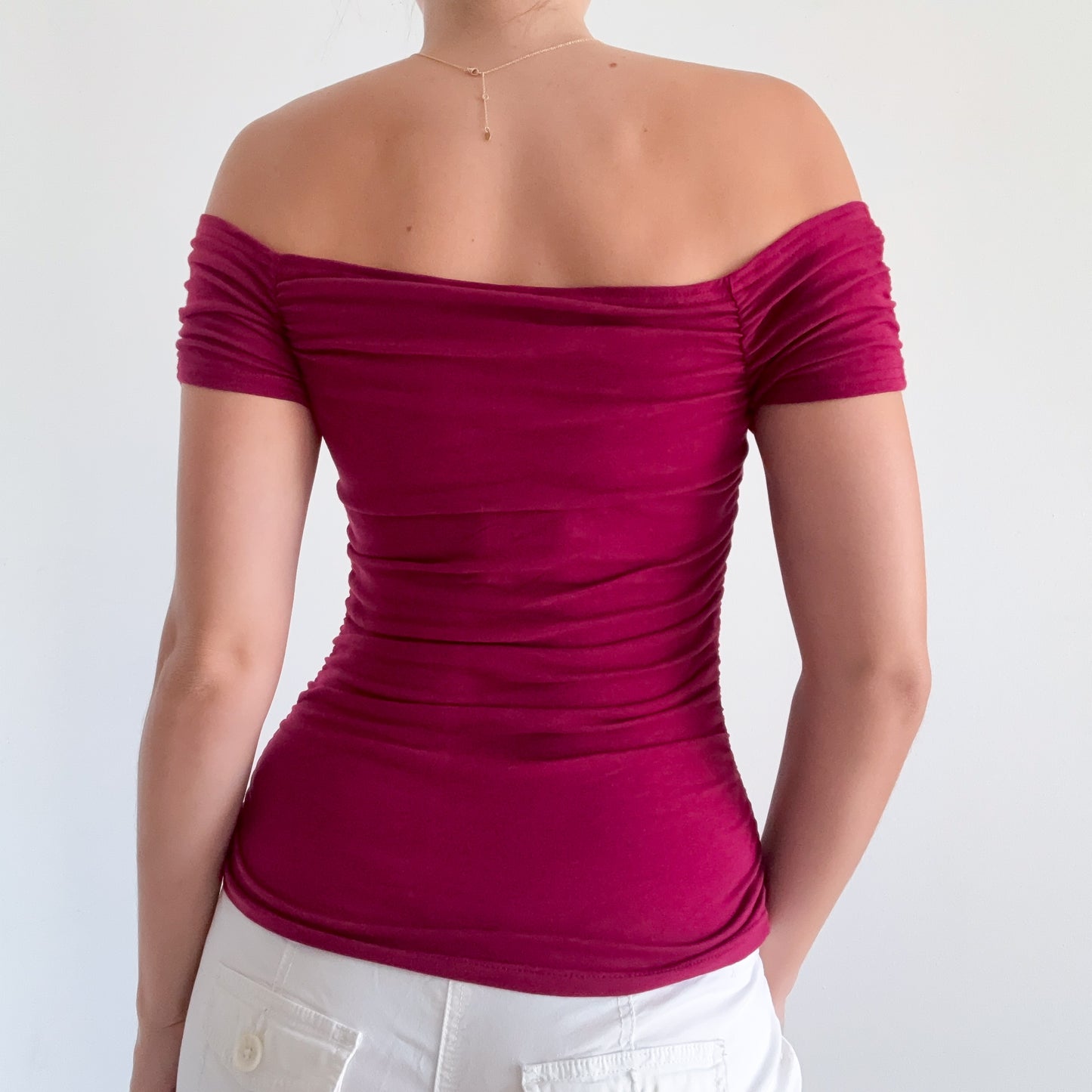 Y2K Boysenberry Off the Shoulder Top / SZ M