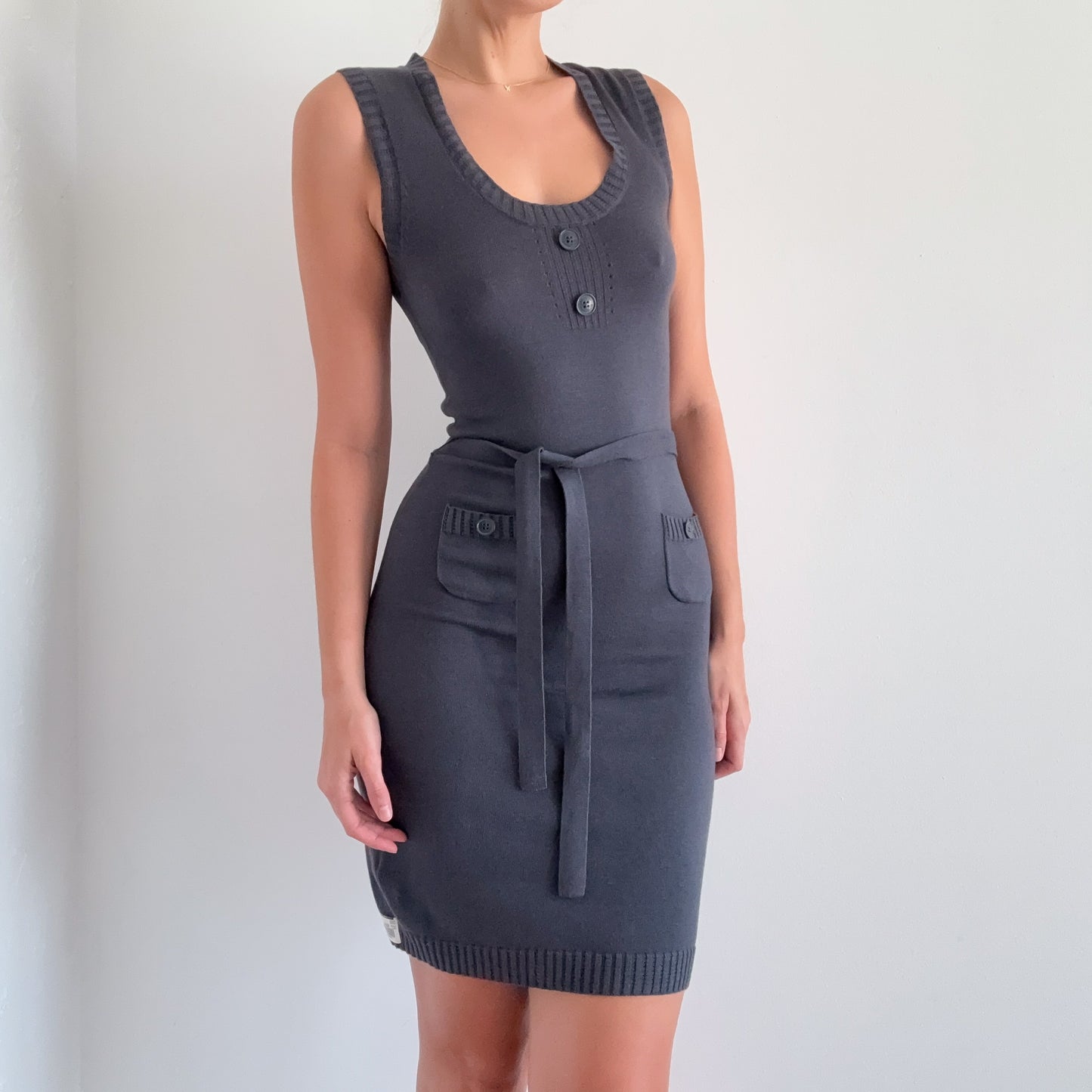 Y2K Ben Sherman Grey Knit Dress / SZ XS-S