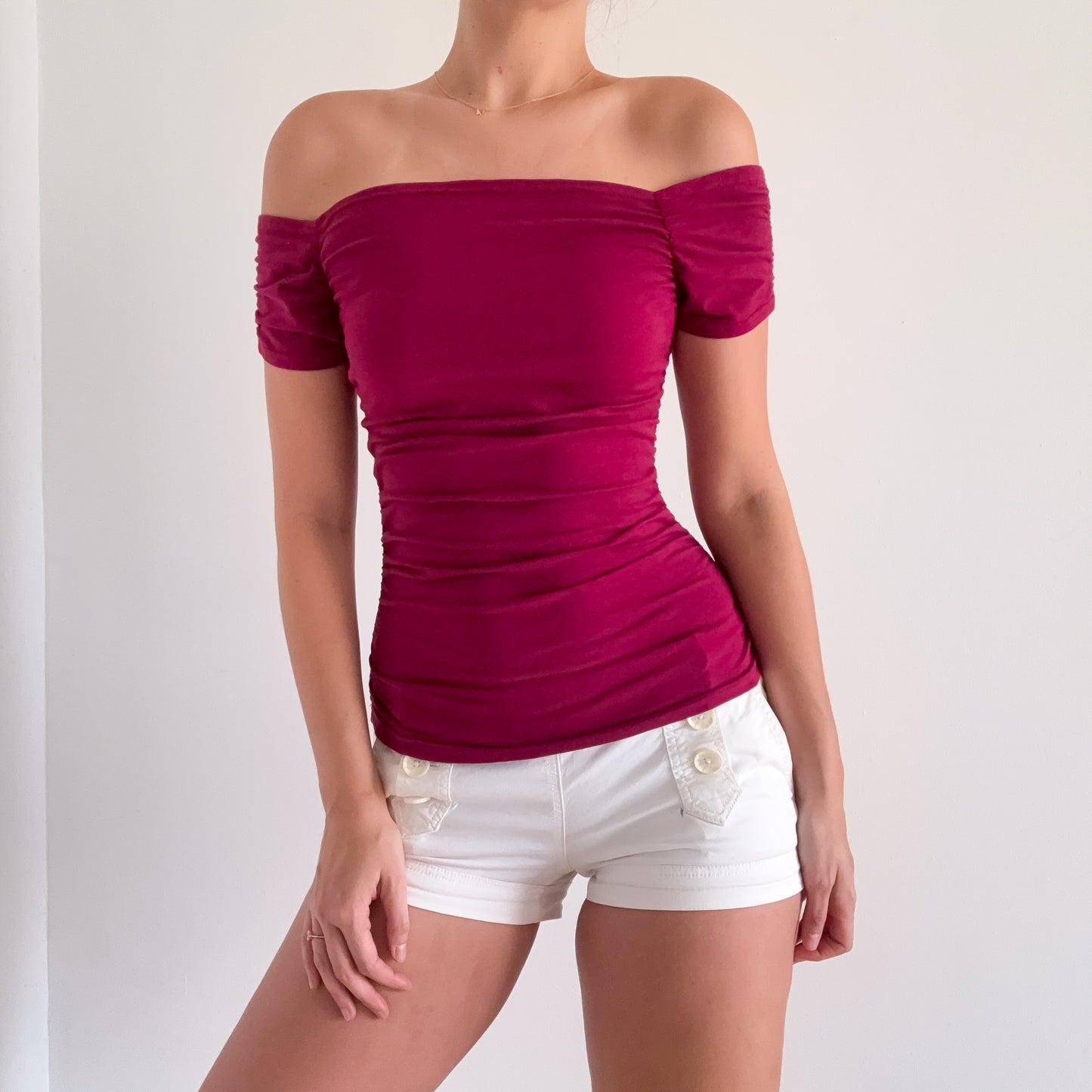 Y2K Boysenberry Off the Shoulder Top / SZ M