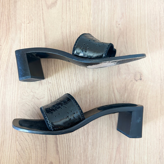 Y2K DKNY Black Wooden Sandals / SZ 9