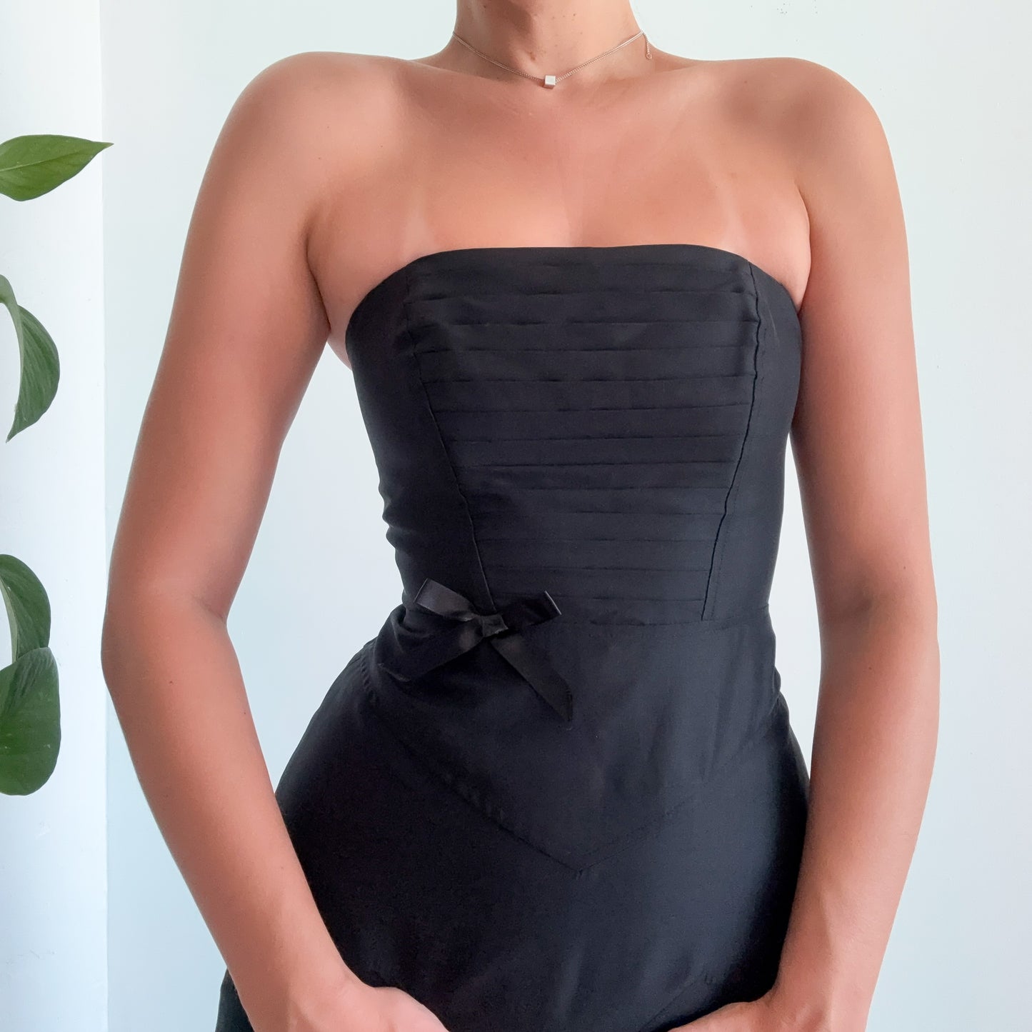 Y2K Laundry Black Silk Cocktail Dress / SZ 2