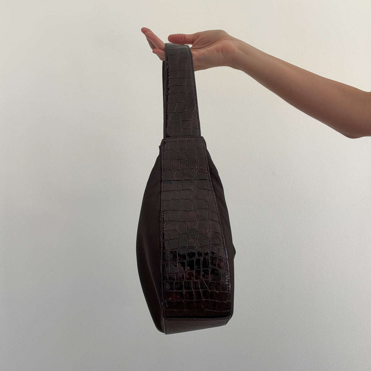 Y2K Brighton Brown Nylon Handbag