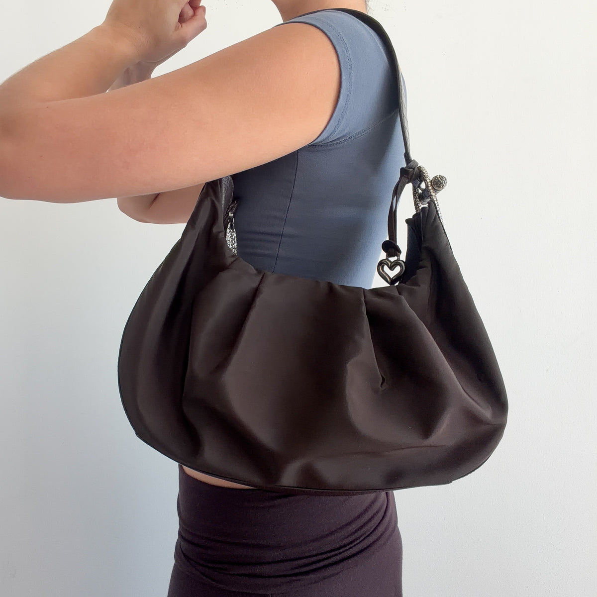 Y2K Brighton Brown Nylon Handbag