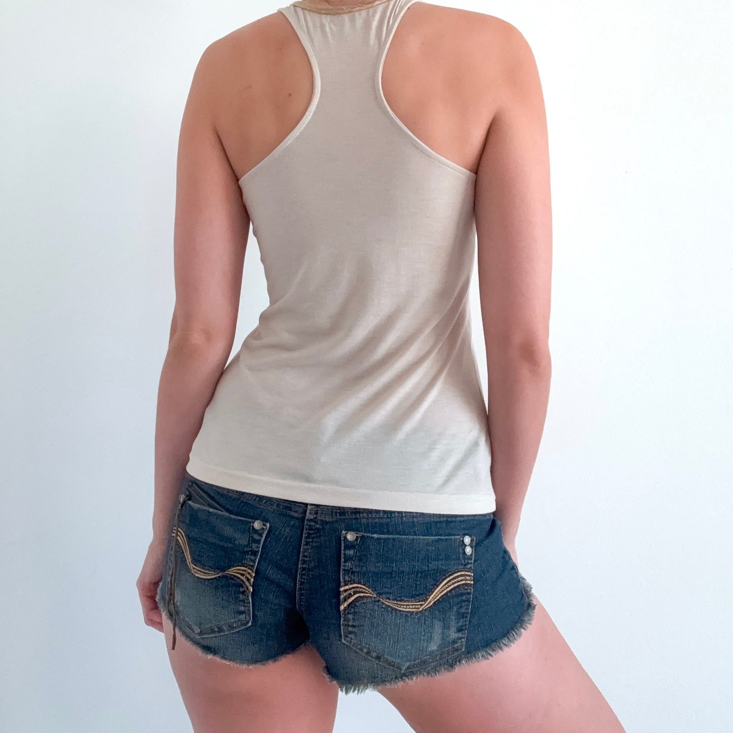 2010's Beige Chain Neckline Tank / SZ S