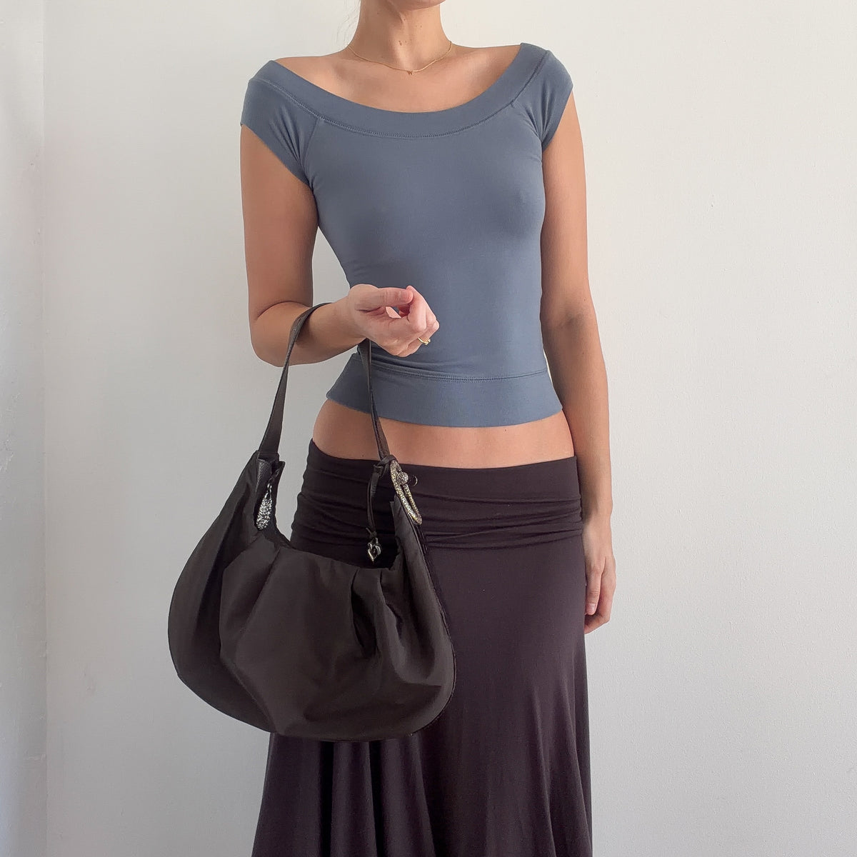 Y2K Brighton Brown Nylon Handbag
