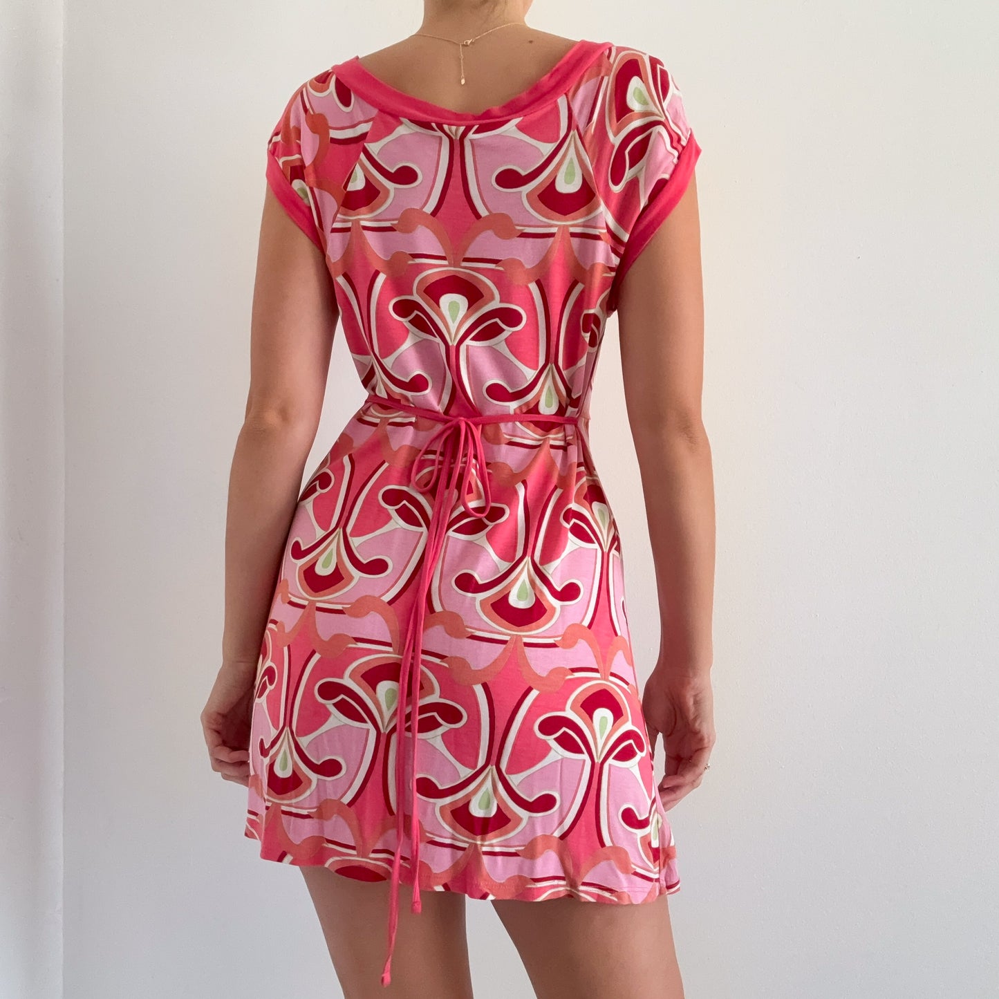 Y2K Hot Pink Groovy Mini Dress / SZ M