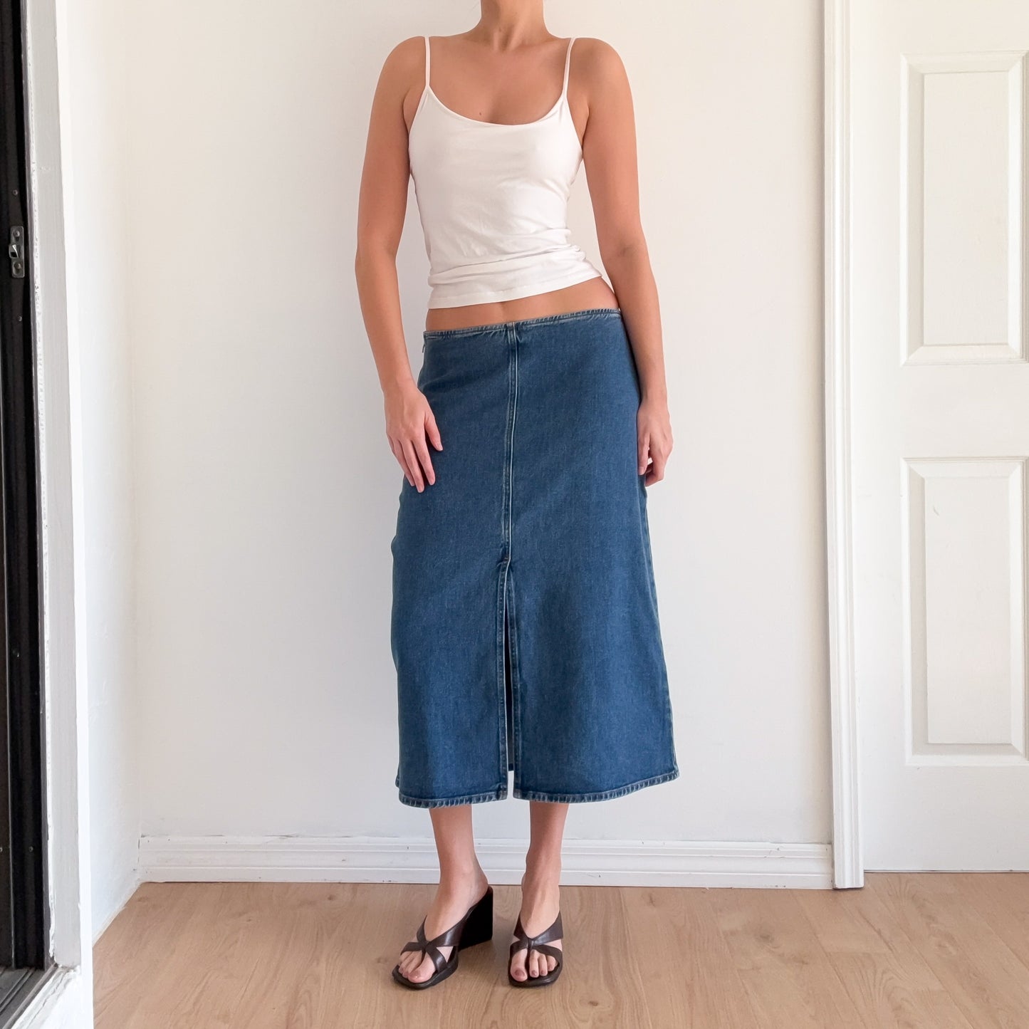 Sézane Denim Midi Skirt / SZ L