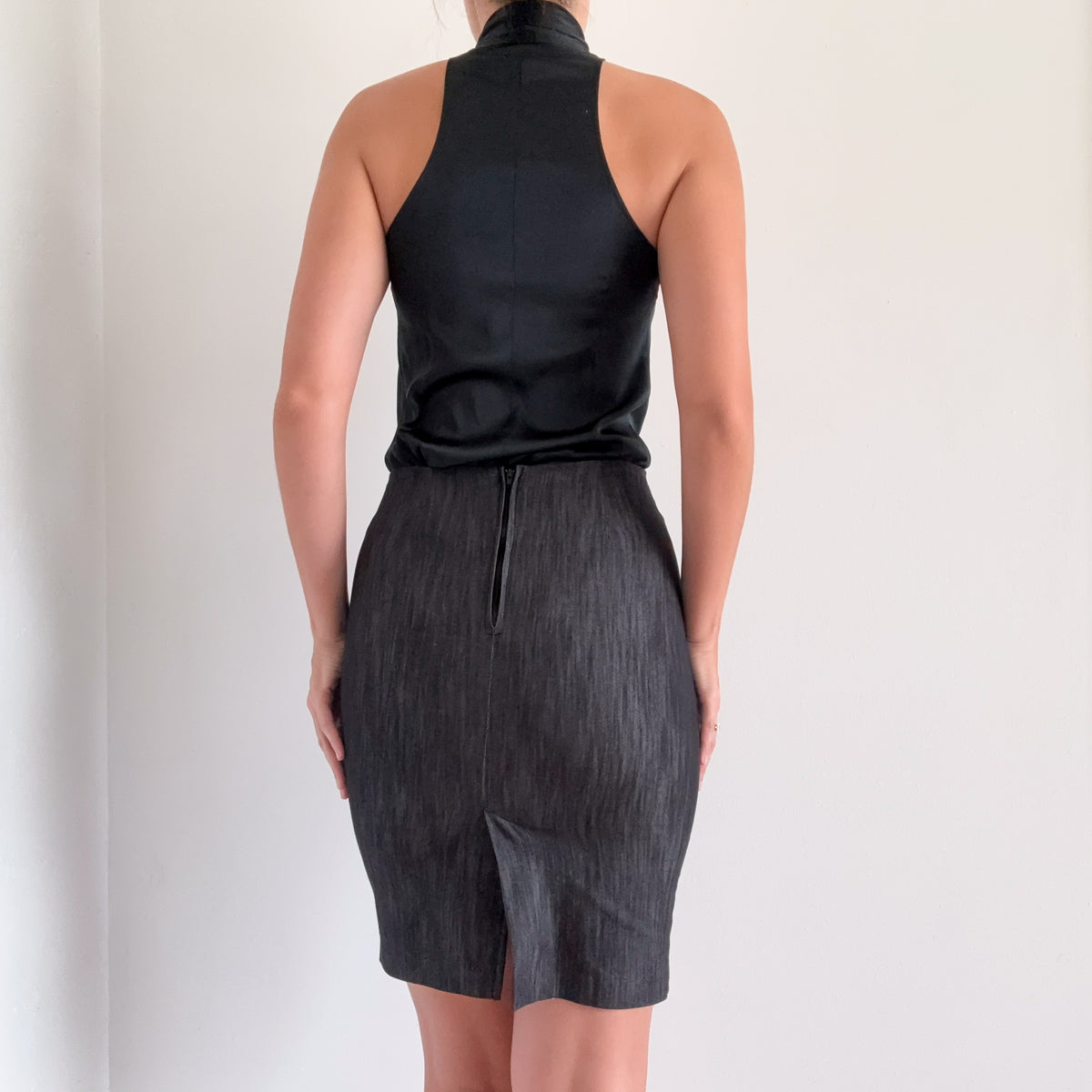 Y2K Dark Chambray Pencil Skirt / SZ S