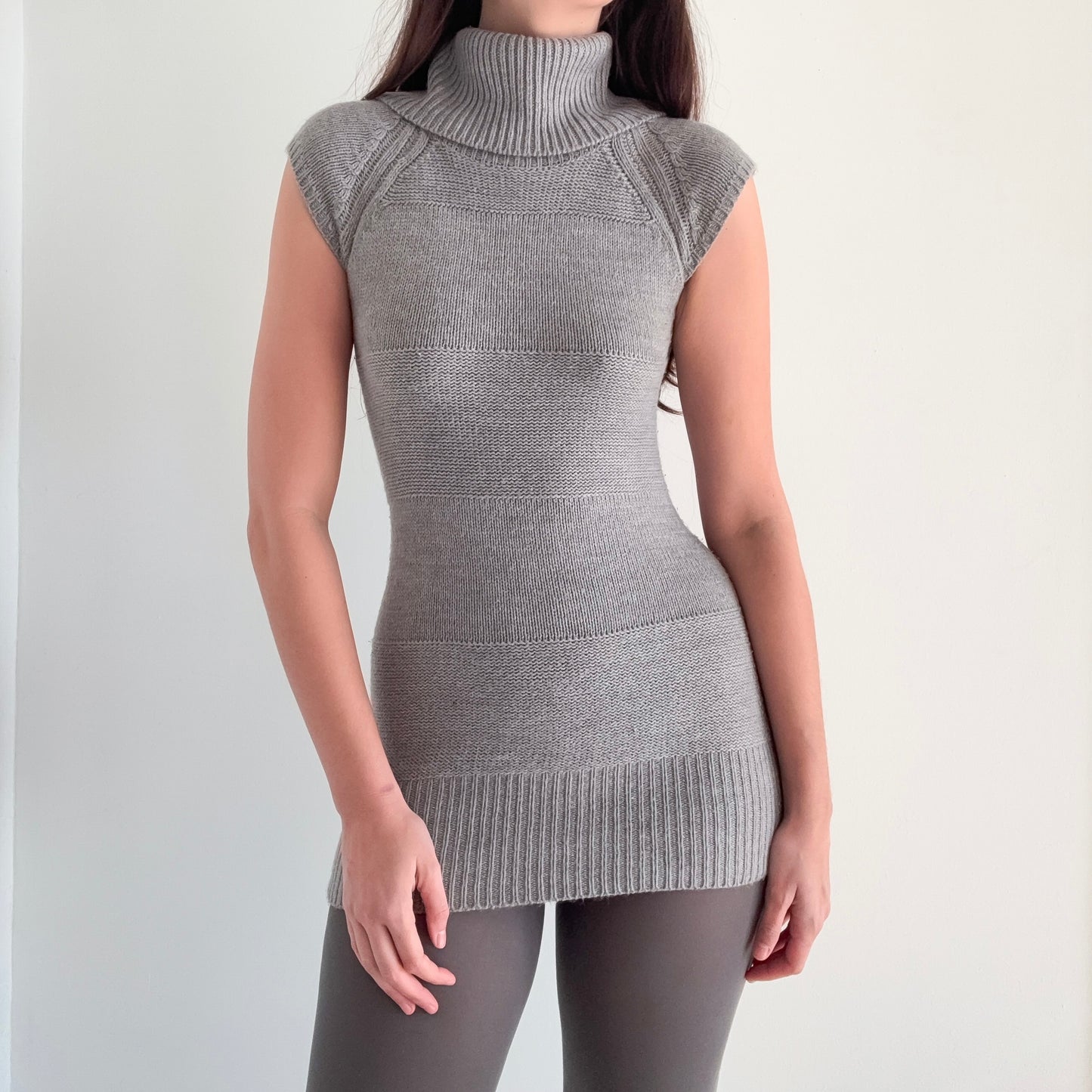 Y2K Grey Sweater Knit Mini Dress / SZ XS/S