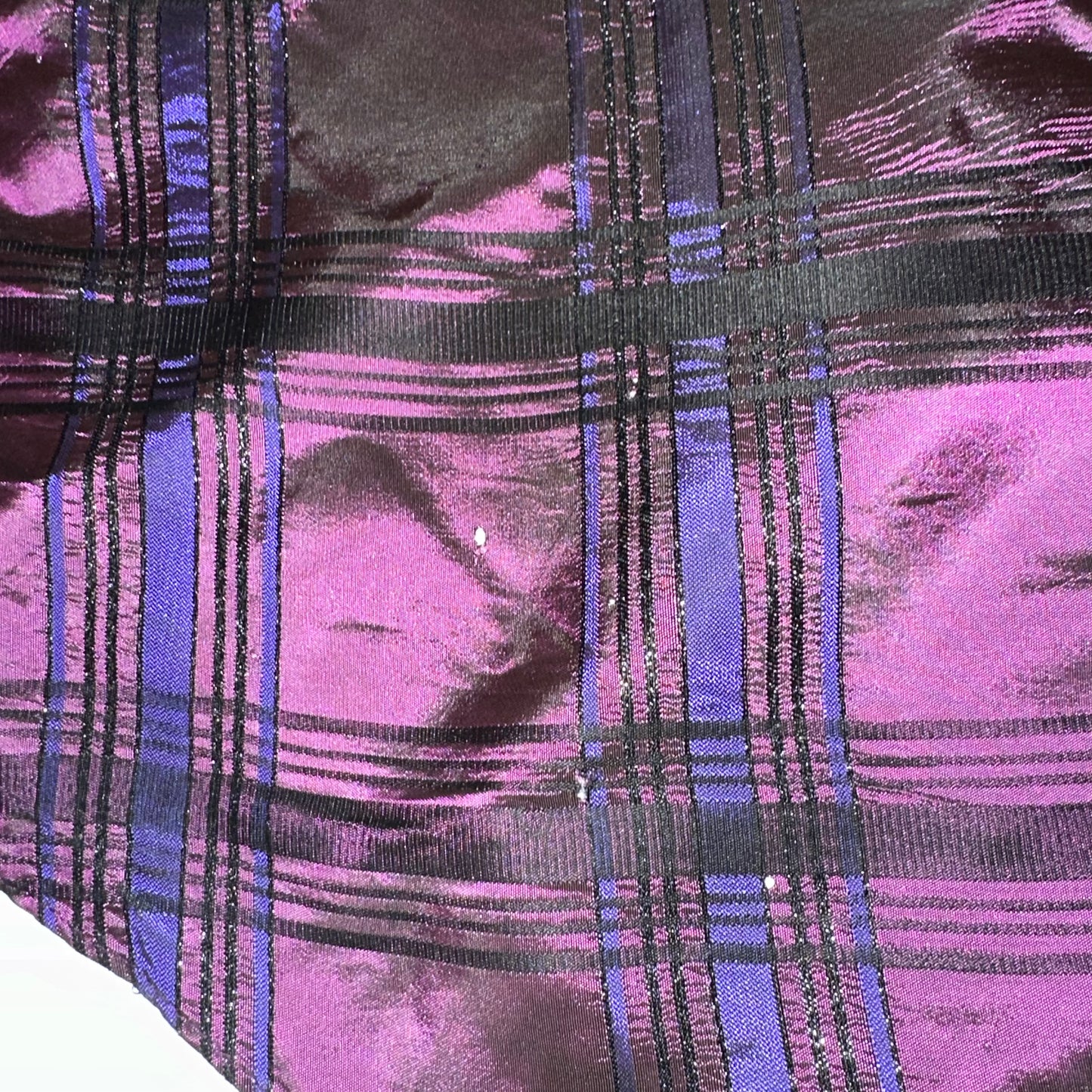 90's Purple Taffeta Plaid Gown / SZ 4/6