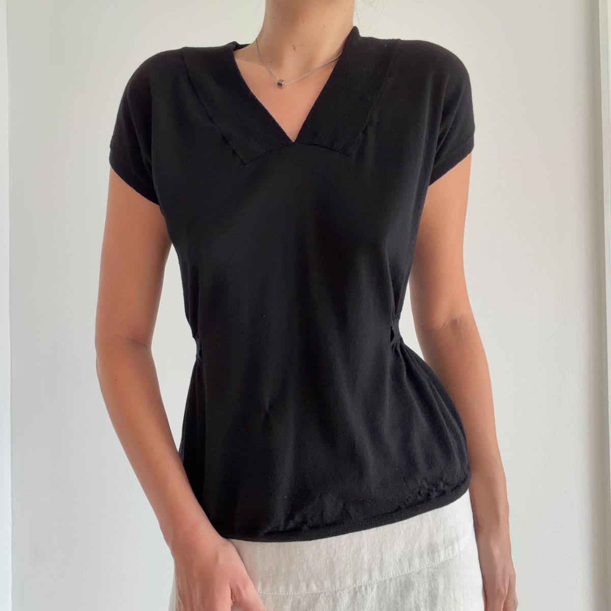 Akris Punto Black Wool Knit Top / SZ M/L