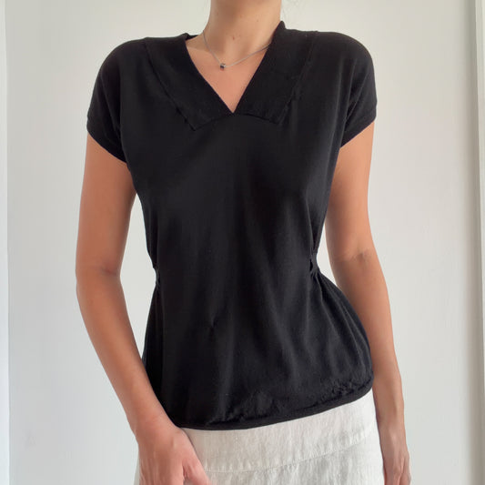 Akris Punto Black Wool Knit Top / SZ M/L