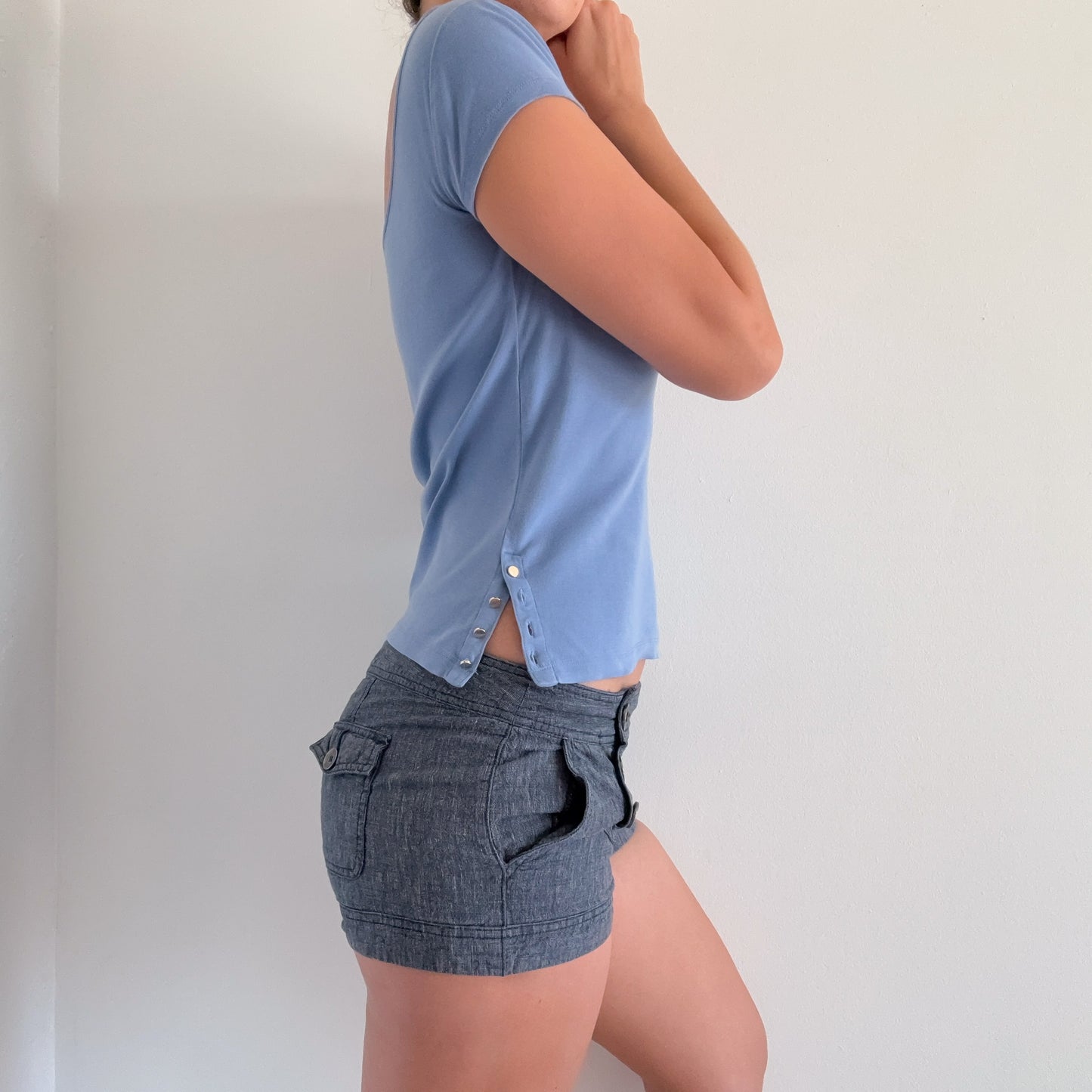 Y2K Cornflower Blue Cotton Tee / SZ S