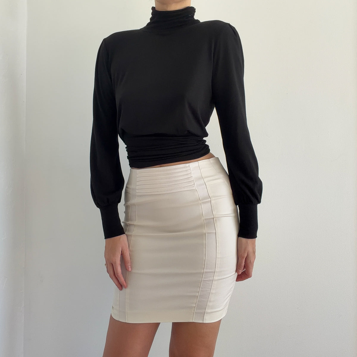 Adriano Goldschmied Black Open Back Turtleneck / SZ S
